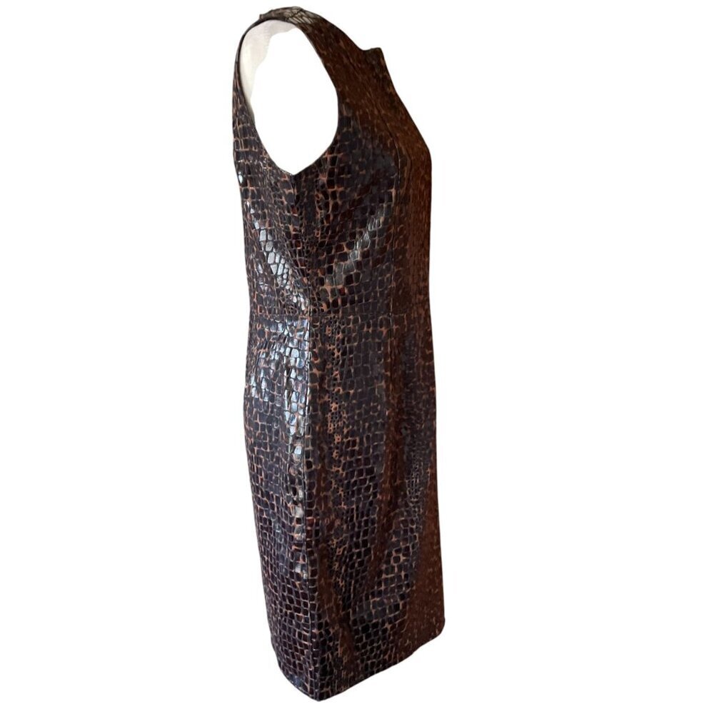90s Faux Leather Dress Selene Sport Chocolate Brown SZ M - Picture 4 of 11